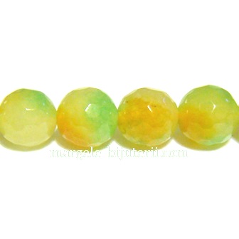 Agata fatetata verde cu maro, 8mm