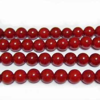 Coral rosu inchis, sferic, 4.2mm 1 buc