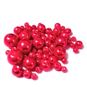 Mix perle sticla fucsia-rosu, 4-12 mm