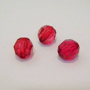Margele plastic fatetate rosu-visinii 8mm