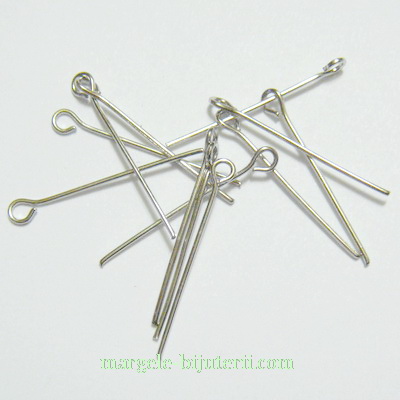 Ace cu bucla, argintiu-inchis, 40 mm 100 buc