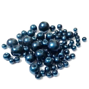Mix perle sticla bleumaren, 4-12 mm 25 g