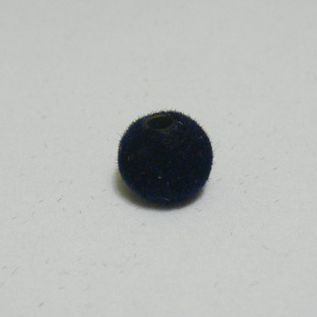 Margele din plastic in catifea bleu-inchis, 10mm