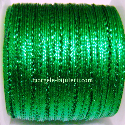 Fir lurex verde, plat, 3mm 1 m