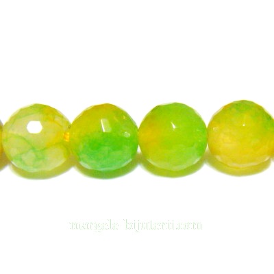 Agata fatetata verde cu maro, 10mm