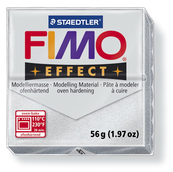 Plastelina fimo effect 56g cod cul 81, argintiu metalizat