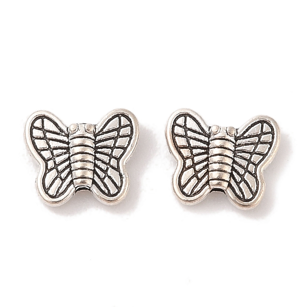 Distantier argintiu antichizat, fluture, 10.2mm 1 buc