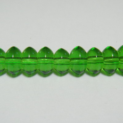 Margele sticla rondel verzi 8x5mm