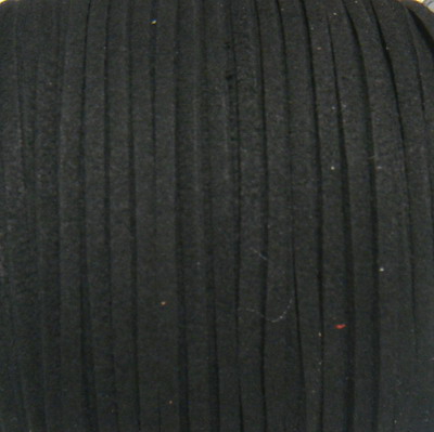 Snur faux suede, negru, grosime 3x1.5mm 1 m
