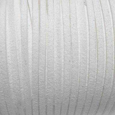 Snur faux suede, alb, grosime 3x1.5mm 1 m
