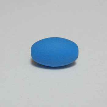 Margele plastic cauciucate albastre, 13x9mm