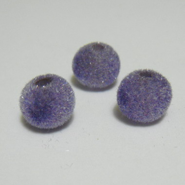 Margele din plastic in catifea mov, 8mm
