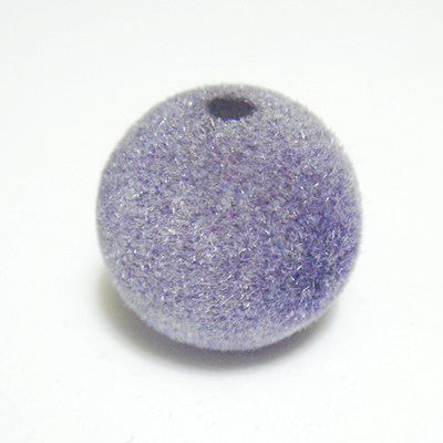 Margele din plastic in catifea mov, 14mm