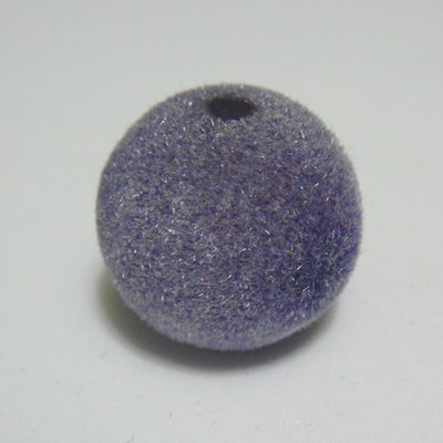 Margele din plastic in catifea mov, 16mm