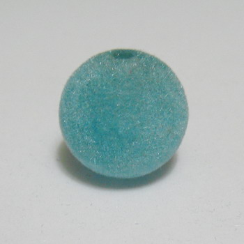 Margele din plastic in catifea bleu, 18mm