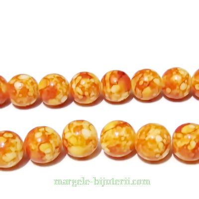 Margele sticla rotunde caramel 10 mm