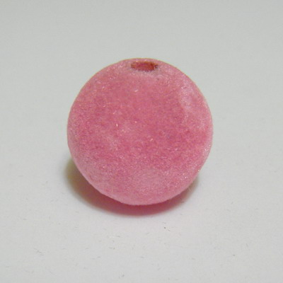 Margele din plastic in catifea roz, 20mm