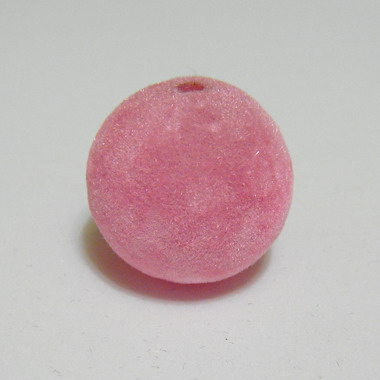 Margele din plastic in catifea roz, 22mm