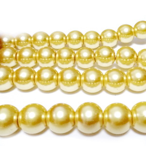 Perle sticla aurii, 8mm 10 buc