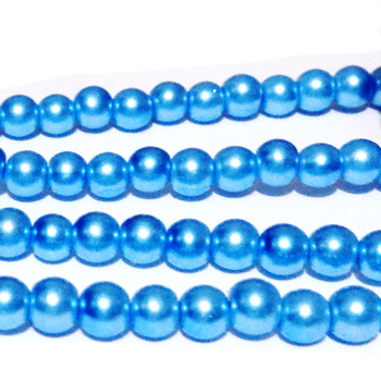 Perle sticla , albastru deschis, 4mm 10 buc