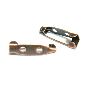 Suport brosa, culoare cupru, 25x5mm, cu 2 orificii