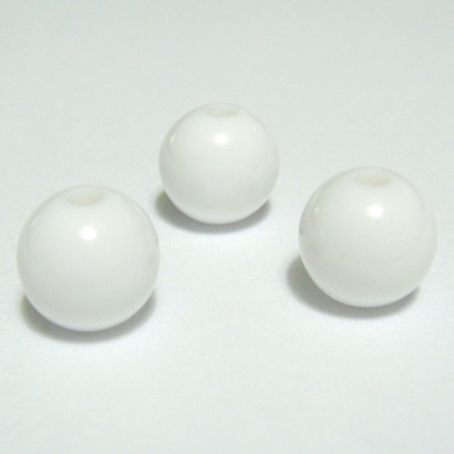 Margele plastic alb, 8mm 10 buc