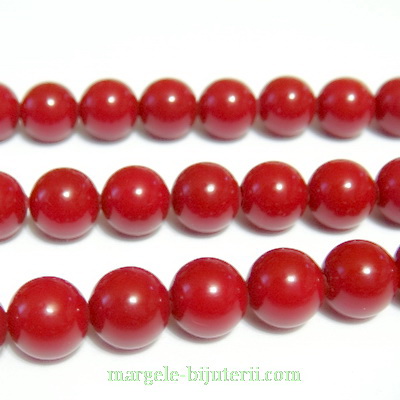 Perle stil Mallorca, rosii, 6.2 mm 1 buc