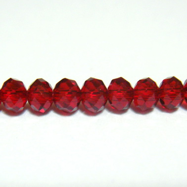 Cristale rondele transparente rosu inchis, 4x3mm