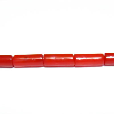 Coral rosu, tubular, 7x3mm 1 buc