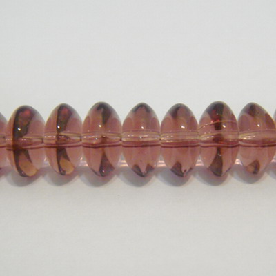 Margele sticla rondel mov 8x6mm