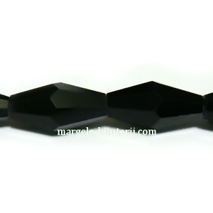 Cristale biconice negre 12x6mm 1 buc