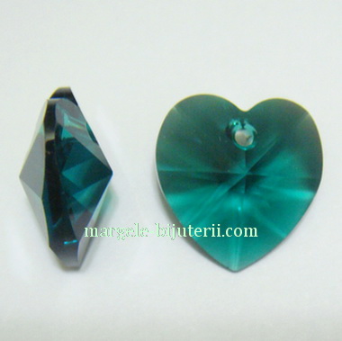 Swarovski Elements, Heart 6202-Emerald, 14.4x14mm (1 buc)