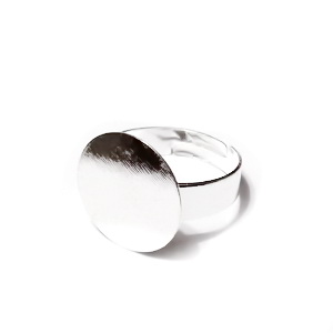 Baza inel argintie 18mm, platou 15 mm