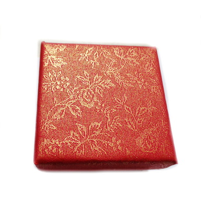 Cutie inel, rosie cu imprimeu auriu, 4.5x4.5x3.5cm 1 buc