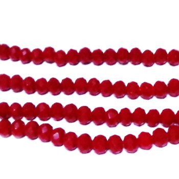 Cristale rondele 4x3mm, opace, rosu inchis 10 buc