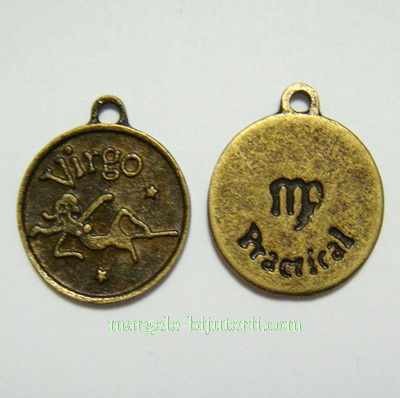 Pandantiv antic, bronz, zodiac, FECIOARA, 20x17x2mm