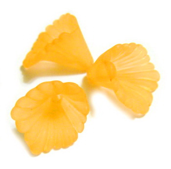Flori acrilice, frosted, portocalii, 12x10mm 1 buc