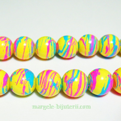 Margele sticla multicolore 10mm