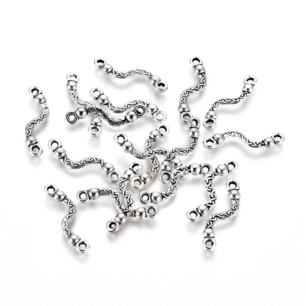 Distantier/link argintiu antichizat, 22x6x3mm 1 buc