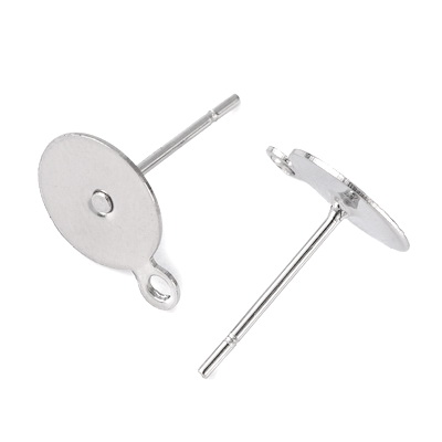 Tortite cercei din otel inoxidabil 304, cu bucla, platou 8mm