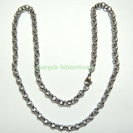 Lant otel inoxidabil, zale 6x2mm, cu inchizatoare, 50cm