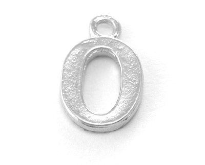 Pandantiv alfabet, argintiu inchis, 12x11x2mm, litera O 1 buc