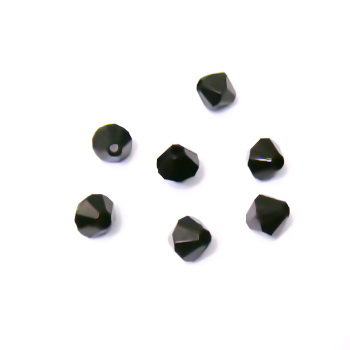 Margele plastic biconice negre 6mm