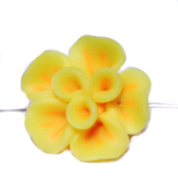 Margele polymer, floare portocalie, 23~25x9~10mm 1 buc