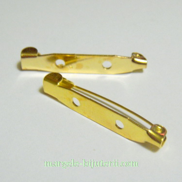 Suport brosa auriu, 30x6mm, cu 2 orificii