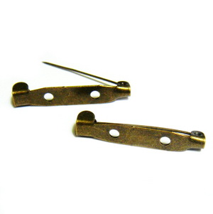 Suport brosa bronz, 30x5mm, cu 2 orificii