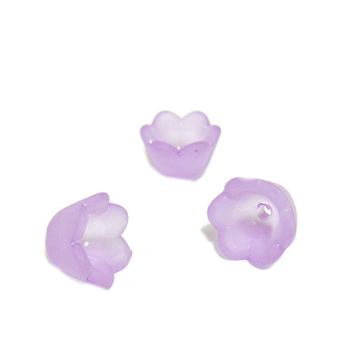 Flori acrilice, frosted, violet, 10x6mm
