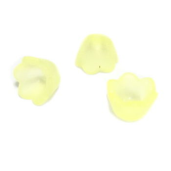 Flori acrilice, frosted, galbene, 10x6mm