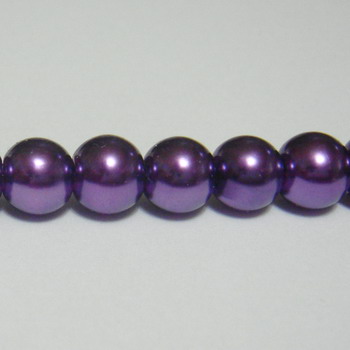 Perle sticla semitransparente mov 8mm