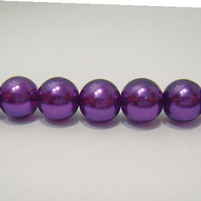 Perle sticla semitransparente mov 10mm